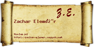 Zachar Elemér névjegykártya