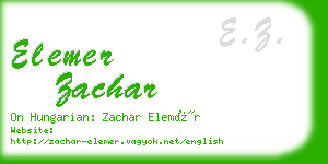 elemer zachar business card